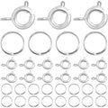 40pcs 6 mm Silver Round Spring Ring Clasps with 50pcs 6 mm Bright Silver Open Jump Rings Connector Accessories for DIY Necklace Bracelet Jewelry Making Findings