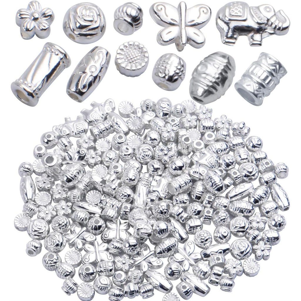 100 Gram(About 150-200pcs) Silver Spacer Beads Charm Bead Spacers Jewelry Findings Accessories for Bracelet Necklace Jewelry Making