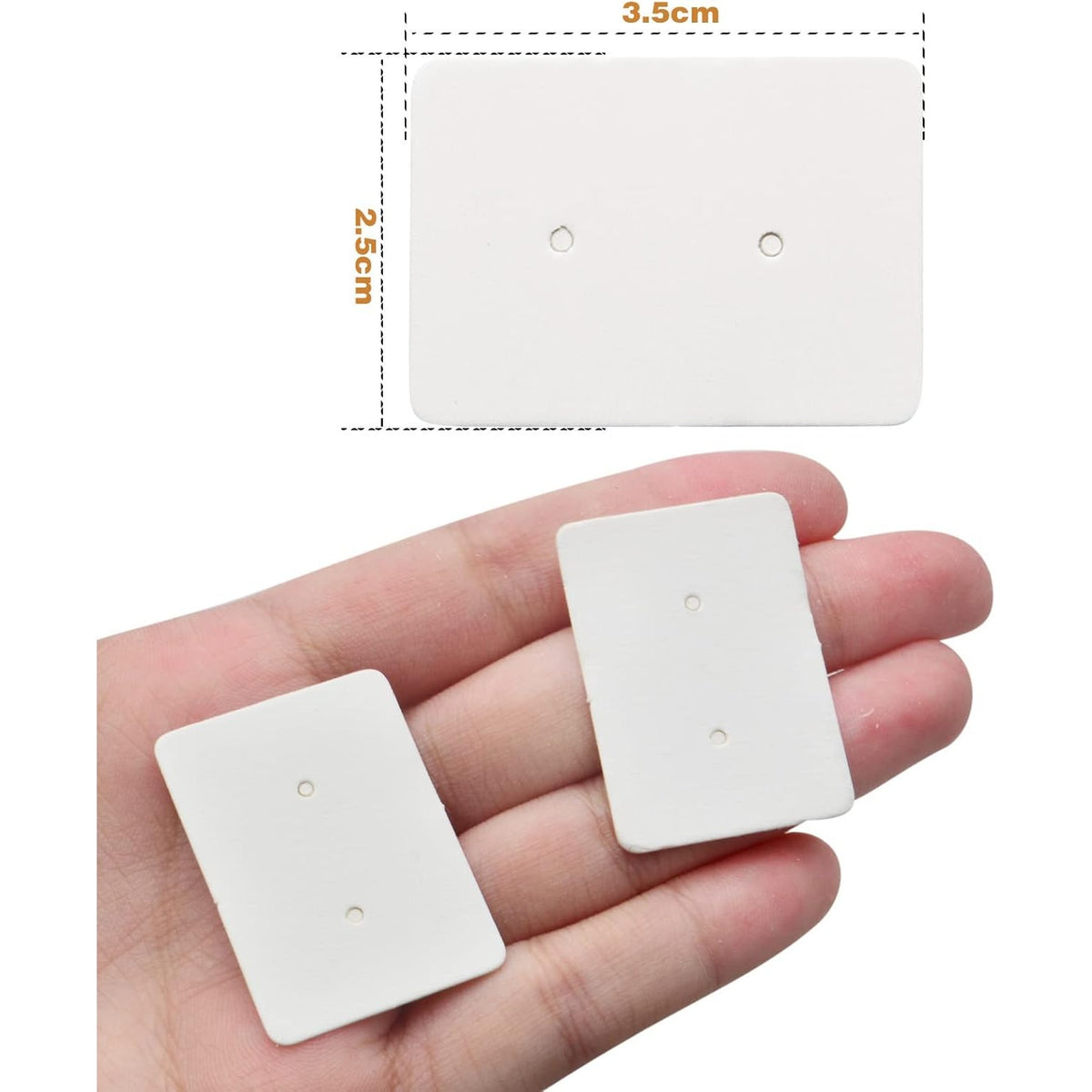 300pcs White Mini Rectangle Shape Earring Display Cards Paper Earring Card Holder Price Label Tags Cards for Ear Studs Display Jewelry Packaging, 3.5 cm x 2.5 cm
