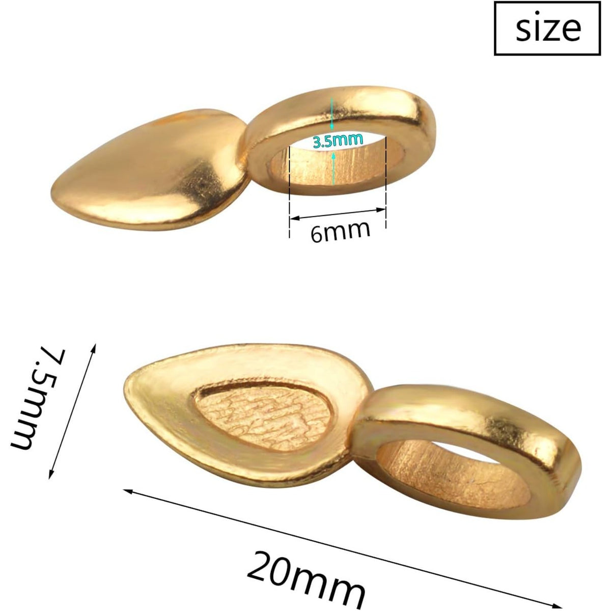60Pcs Gold Oval Spoon Scrabble Leaf Glue On Flat Rocks Earring Pad Pendant Bails Cabochon Setting for Fitting Glass Cabochon Tiles Necklaces Pendants DIY Jewelry Making with 1Pcs Box