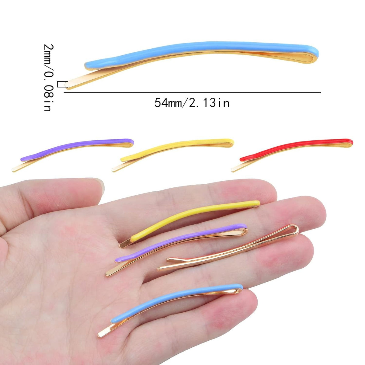24 Pieces Enamel Bobby Hair Pins Simple Metallic Hairpin Barrettes Fashionable Hair Clips Accessories for Hair Decoration Women Girls Party Gifts, 4 Colors