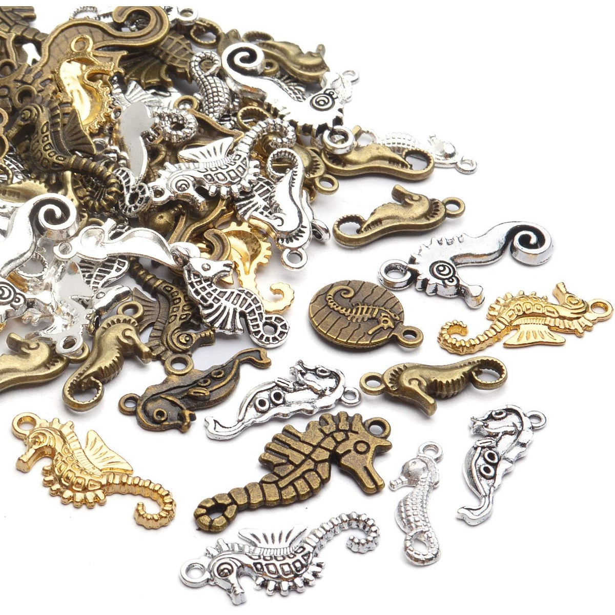 100g Seahouse Charms Alloy Ocean Animal Charms Seahouse Charm Pendants for DIY Earrings Bracelet Jewelry Crafts Making Accessories