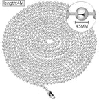 1pcs 4.5mm Beaded Pull Chain Extension with Connector,4m Beaded Roller Chain with 20pcs Matching Connectors,Silver
