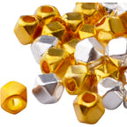 Cube Spacer Beads,100pcs Gold Silver Plated Alloy Cornerless Cube Beads Loose Beads for DIY Bracelet Necklace Jewelry Crafts Making