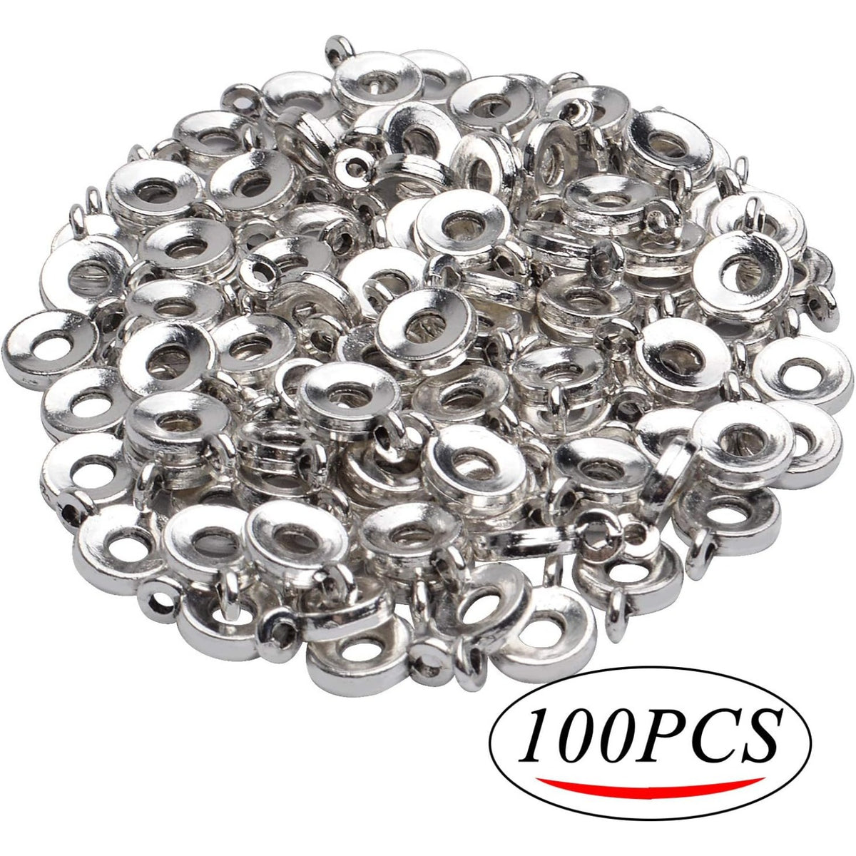 100pcs Antique Silver Bail Beads Connector Bail Bead Spacer Bail Tube Beads Charms for Bracelet Necklace Pendant Crafts Jewelry Making Supplies