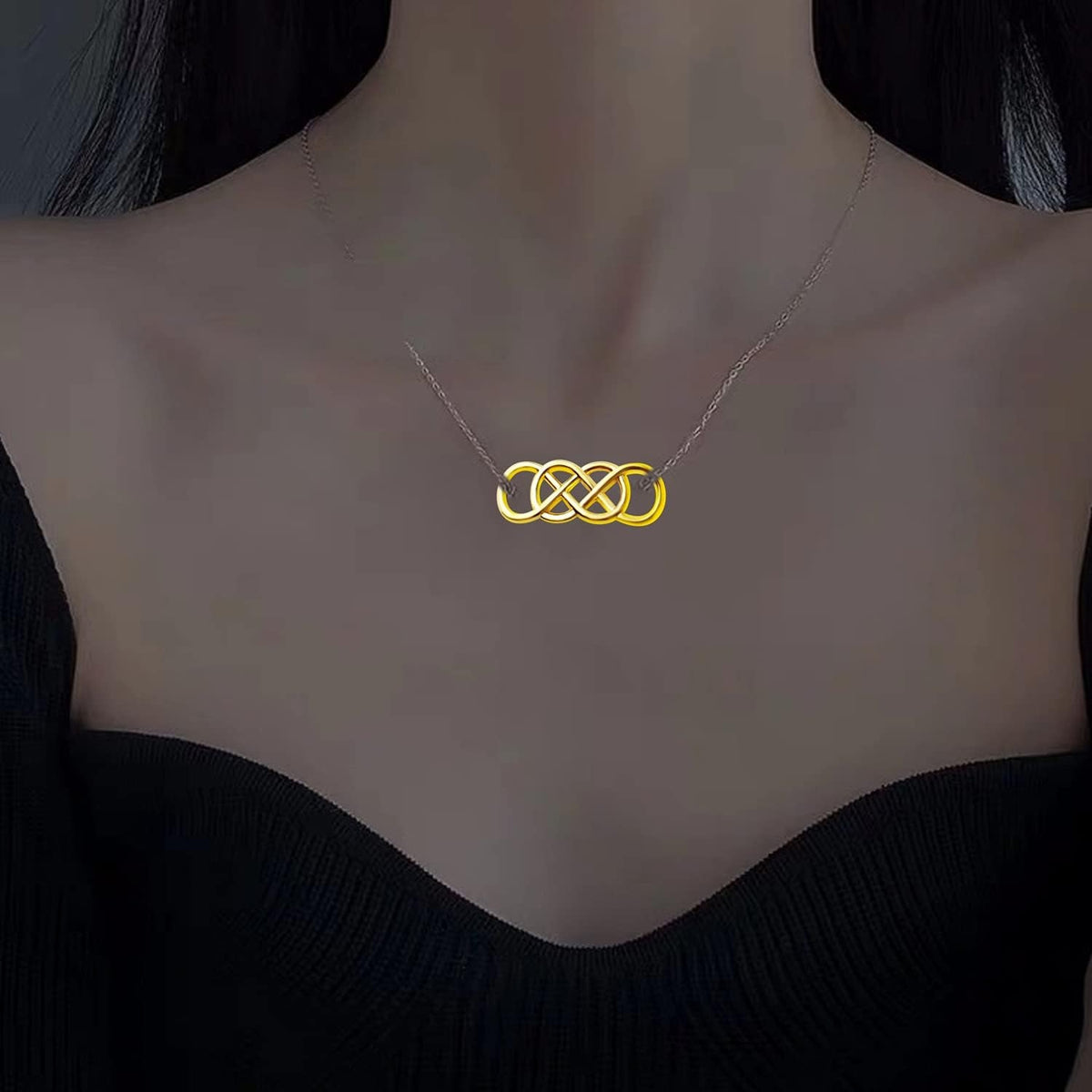 50pcs Double Infinity Symbol Connector Charms Alloy Pendant Charm Connectors for DIY Bracelet Necklace Jewelry Making,32.8mm×12.5mm