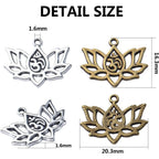 60pcs Lotus Charm Pendants Alloy Lotus Flower Beads Charms Flower Charms Crafts Supplies for DIY Necklace Earrings Jewelry Making Findings Accessory