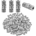 100pcs Antique Silver Column Spacer Beads Tibetan Alloy Tube Metal Spacers for Jewelry Necklace Bracelet Making,8.5x3mm