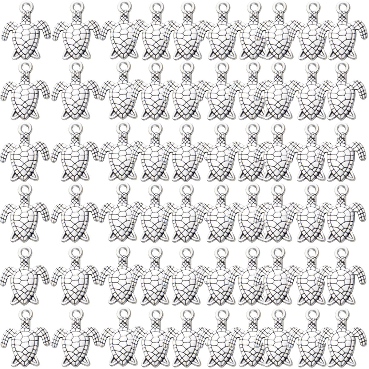 60pcs Sea Turtle Charms Alloy Tortoise Charm Pendant for DIY Necklace Bracelet Jewelry Crafts Making Accessories,5 Colors