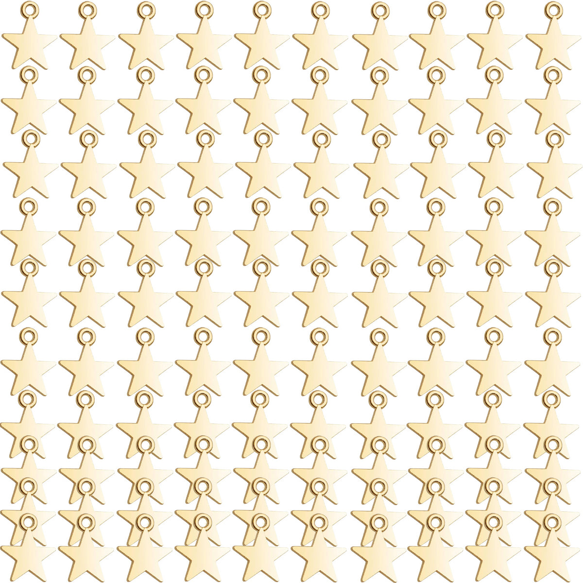 100pcs 16mm Alloy Star Charms Tibetan European Star Shape Charm Jewelry Charms Star Pendant for Necklace Bracelet Crafts Jewelry Making, 5 colors