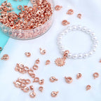 100 Gram Rose Golden Bail Tube Beads Alloy Bail Beads Connectors Tube Rondelle Spacer Bead Hanger Links for DIY European Bracelet Pendant Jewelry Making, 5 Styles