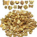 100 Gram(About 130-170pcs) Antique Gold Alloy Heart Butterfly Flower Beads Charm Bead Spacers Jewelry Findings Accessories for Bracelet Necklace Jewelry Making