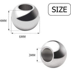 100pcs Smooth Round Spacer Beads 304 Stainless Steel Rondelle Beads Spacers Seamless Loose Beads for DIY Crafts Jewelry Bracelet Necklace Making(6×4mm, Hole:3mm)