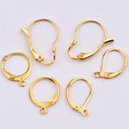 30pcs Stainless Steel Leverback Earrings Hooks: Round, Oval, Gourd - Silver