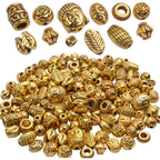 100g (About 130-180pcs) Antique Gold Small Beads Jewelry Bead Charm Spacers for Jewelry Making Bracelets Necklace