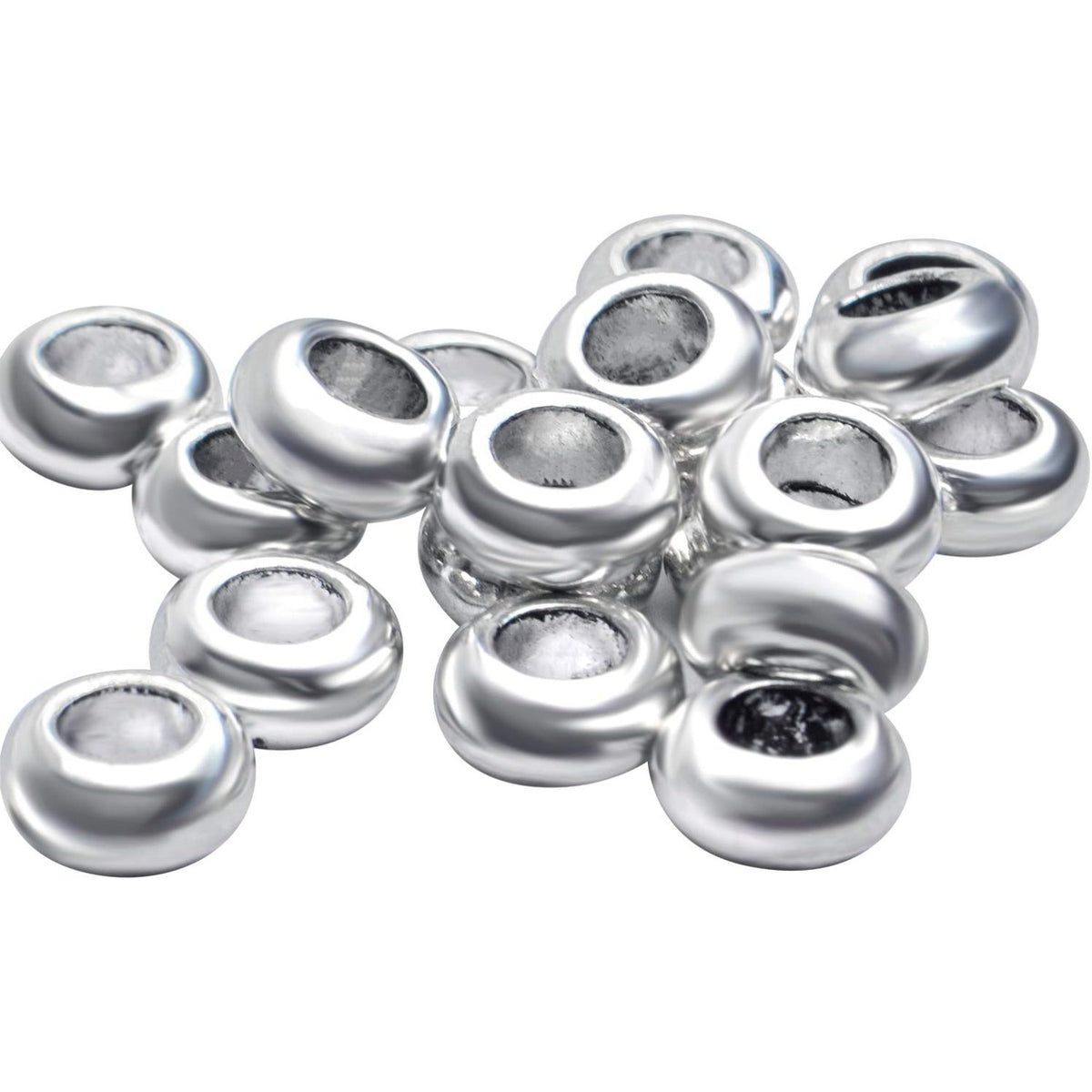 Spacer Beads, 200pcs 7 mm Tibetan Silver Spacer Beads Antique Alloy Round Spacer Beads Metal Spacers Smooth Loose Beads for DIY Crafts Necklaces Bracelets, Hole: 3.5 mm