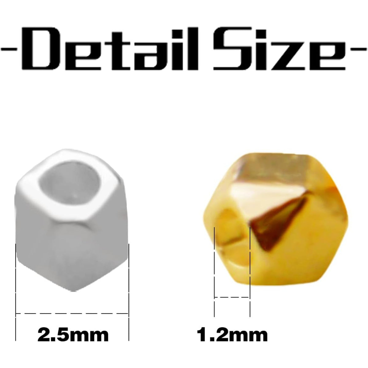 Cube Spacer Beads,100pcs Gold Silver Plated Alloy Cornerless Cube Beads Loose Beads for DIY Bracelet Necklace Jewelry Crafts Making