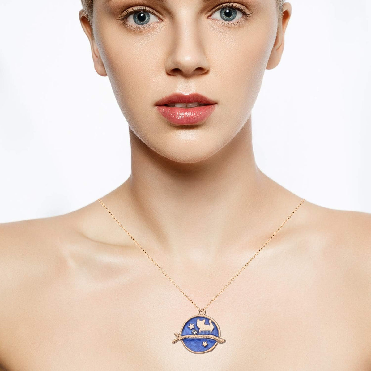 24 Pieces Gold Plated Enamel Charms Pendants, Blue Enamel Moon Star Pendant Crafting Accessories for Making Earrings Necklace DIY, 8 Styles