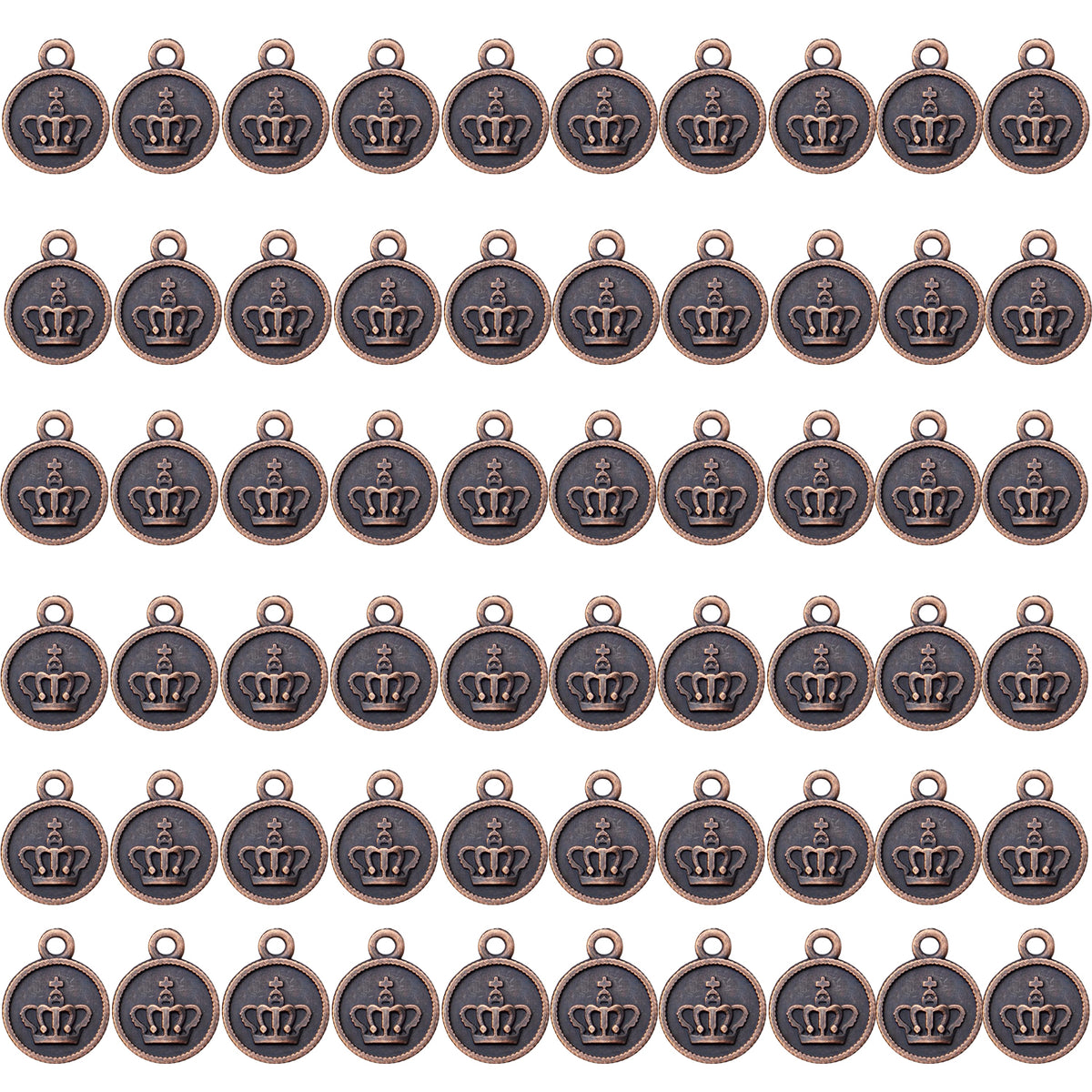 60pcs Crown Pendant Charm Alloy Round Crown Charms Beads King Charms Craft Supplies for DIY Necklace Bracelets Jewelry Pendant Making,4 Colors