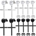 12pcs Hypoallergenic Cubic Zirconia Cross Stud Earrings Stainless Steel Dangle Earrings Rhinestone Cross Drop Charms Hoop Earrings for Women Men Earrings Making, 2 Colors