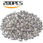 200pcs Antique Silver Column Spacer Bead Alloy European Style Barrel Bead Spacers Tube Beads Jewelry Spacer Charms for DIY Jewelry Making Crafts Supplies