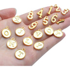 3 Sets (78pcs) Round Letter Charms 26 Alphabet A-Z Pendants and 5 Sets (50pcs) 0-9 Number Charms for Jewelry Making Crafts DIY
