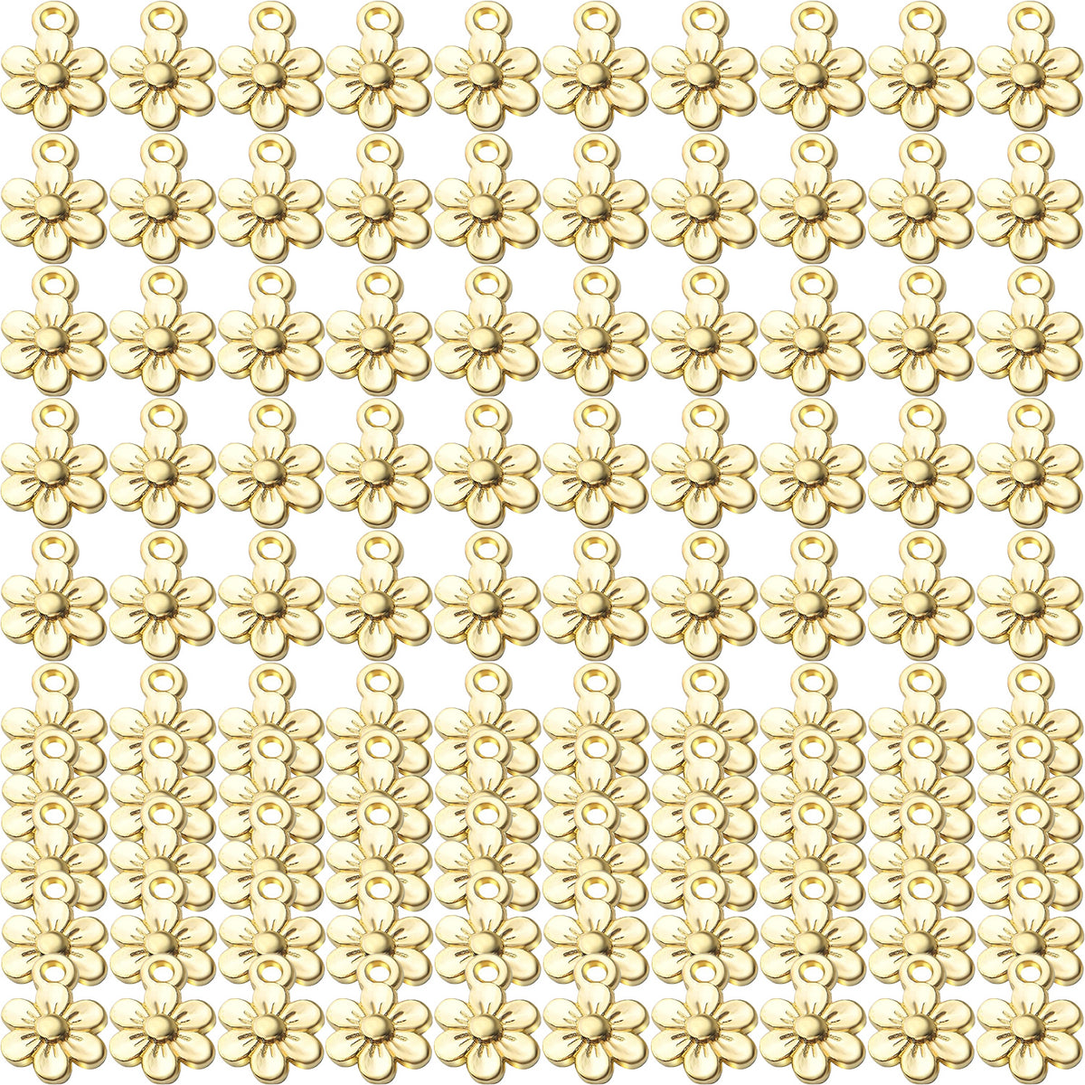 100pcs Alloy Flowers Charms Pendants Vintage Flower Charm Bead Jewelry Finding Pendants Craft Supplies Pendant for DIY Necklace Earring Crafts Making,4 Colors