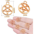 50pcs Silver Pentacle Star Charms Alloy Star Pentagram Pendants Protection Lucky Pentacle Charms Jewelry Making Accessory for DIY Crafts Necklaces Bracelets Earrings