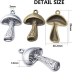 40pcs Mushroom Charms Pendants Alloy Mushroom Beads Charms for Crafting Jewelry DIY Necklace Bracelet Findings Making Accessory,29mm×18.2mm