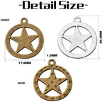 50pcs Pentagram Charms Alloy Round Star Charms Pentacle Charm Pendants for DIY Jewelry Necklace Bracelet Crafts Making,Antique Bronze,Antique Silver