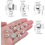 100 Gram 4 Styles Bail Tube Beads Alloy Bail Beads Connectors Spacer Bead Hanger Links Charms for DIY European Bracelet Jewelry Making Supplies, Bright Silver