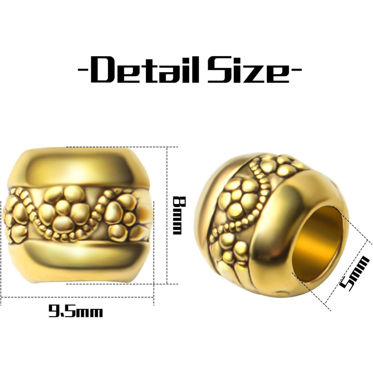 50pcs Tibetan Antique Gold European Large Hole Rondelle Spacer Beads Column Beads Jewelry Spacers for DIY Jewelry Making Crafts Supplies