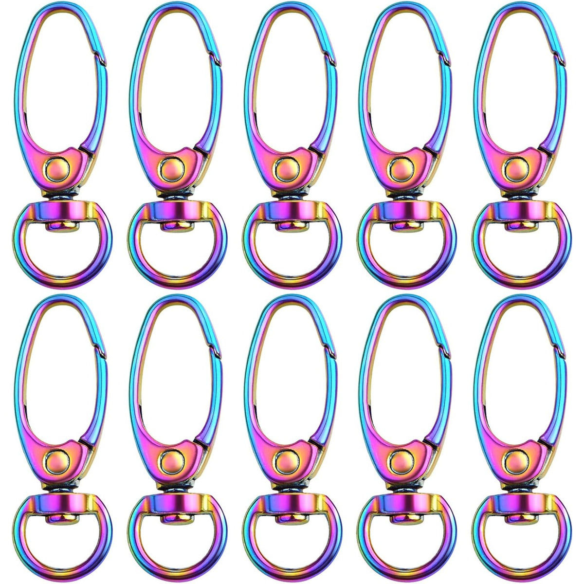 Swivel Clasp Clips,20pcs 35mm Swivel Trigger Clips Metal Keyring Clasps Snap Hooks for Hanging Key Chains Dog Leashes Crafts Decorations,Rainbow Color