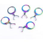 20pcs Stainless Steel Round Earring Hooks Hypoallergenic Leverback Ear Wires Hooks with Pendant Clasps for DIY Earrings Dangle Jewelry Making Supplies, Rainbow Color