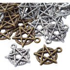 50pcs Celestial Pentagram Pentacle Star Charms Pendants Alloy Pentacle Charms Pendant Lucky Charms for DIY Jewelry Making Findings