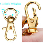 50 pcs Swivel Clasps Lanyard Snap Hook,Metal Swivel Lanyard Snap Hook Lobster Claw Clasp(Gold)