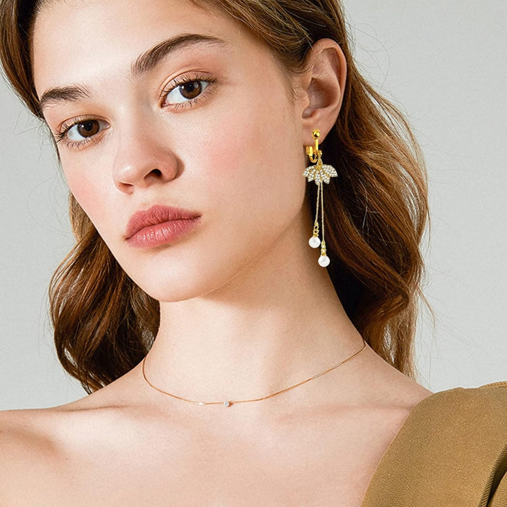24pcs Golden Clip-on Earring Findings Components Brass Screw Back Ear Wire Earring Converters with Easy Open Loop and 24pcs Soft Earring Cushions Pads for Non Pierced Ears