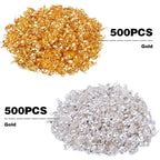 1000pcs Metal Bead Tips Knot Covers Clamshell Fold-Over Bead Tips Knot Covers Open Beads Tips Cord Ends for Jewelry Making DIY Findings Crafts