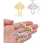 10pcs Stainless Steel Small Mushroom Charms Cute Mushroom Shape Dangle Pendants Craft Supplies for DIY Bracelet Necklace Keychains Jewelry Making Findings, 2 Colors