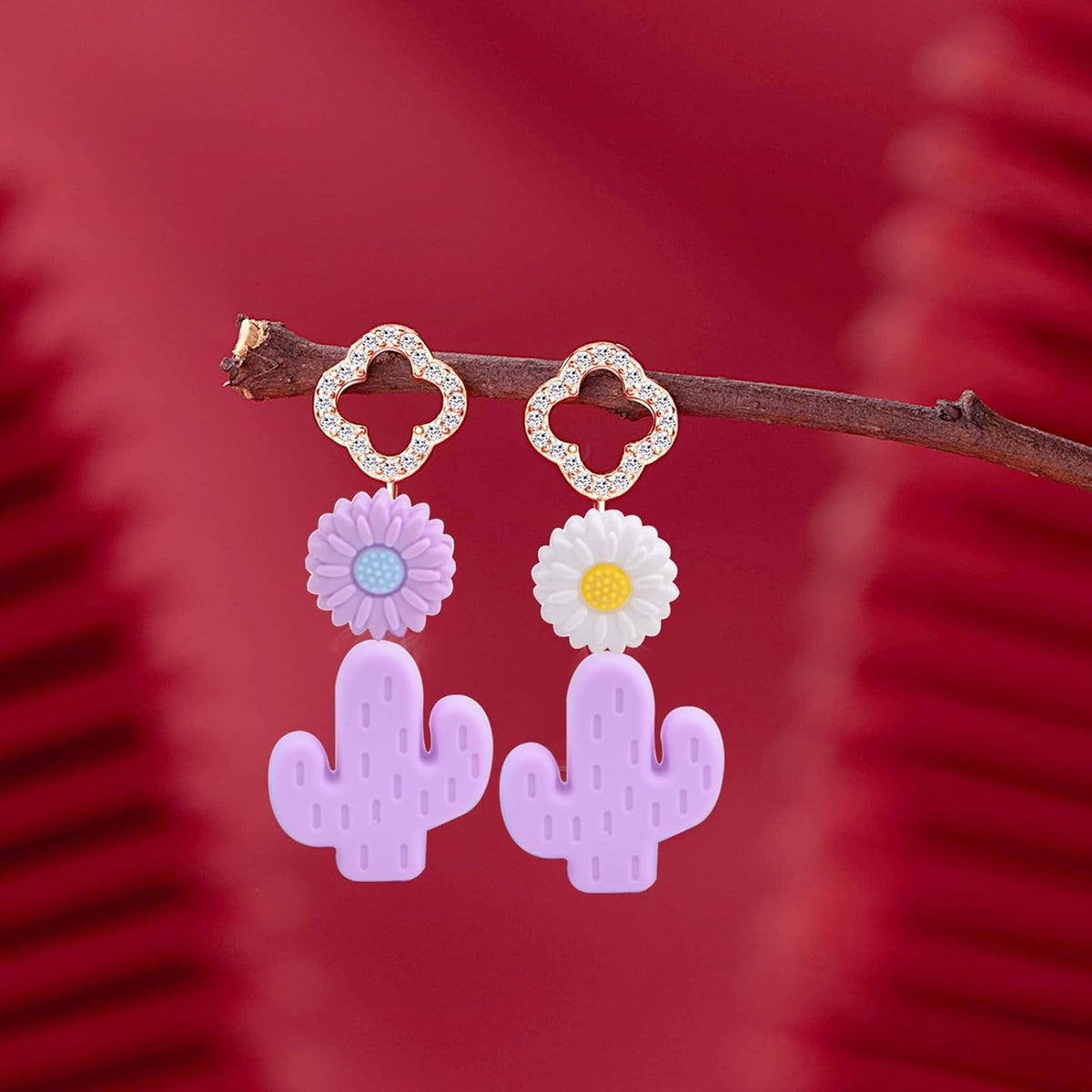 36Pcs Daisy Silicone Beads Cute Cactus Flower Focal Loose Round Spacer Beads Bulk for Summer Necklaces Bracelets Keychain DIY Jewelry Making Crafts