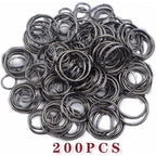 200pcs Gun Black Double Jump Rings Metal Open Jump Rings Split Ring Keyring Connectors for DIY Bracelet Necklace Earring Jewelry Making Supplies, 10mm/16mm/20mm