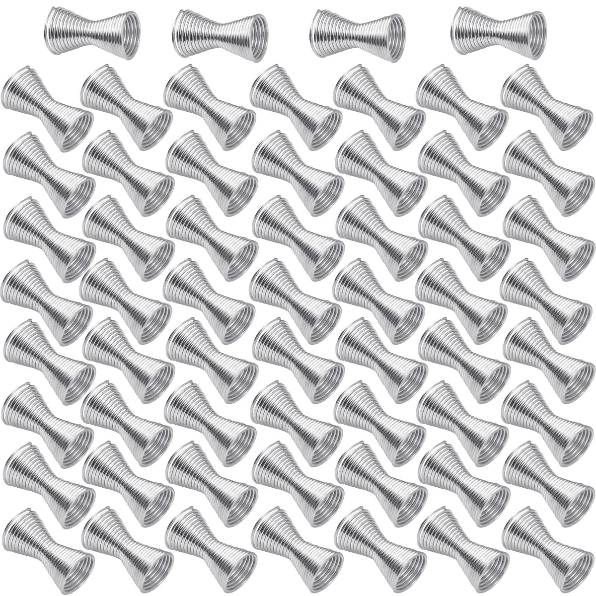 60pcs Double Side Large Artistic Spring Beads Caps Alloy Spacer Beads Caps Jewelry Bead Connectors Accessories for DIY Bracelet Necklace Crafts Jewelry Making, Golden and Silver
