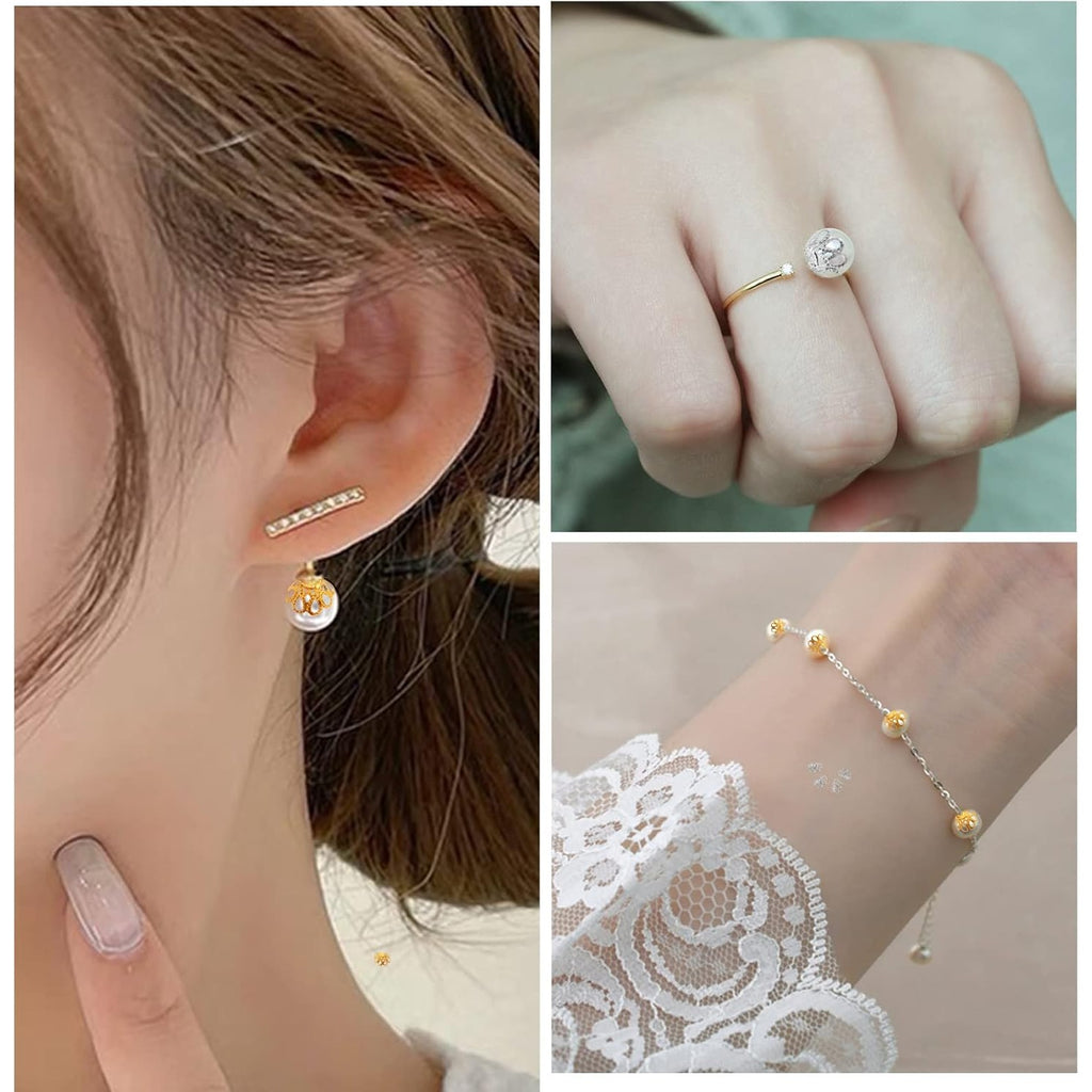 600pcs 3 Sizes Flower Bead Caps, 2 Colors, Elegant DIY Jewelry Making, Female Birthday Occasion