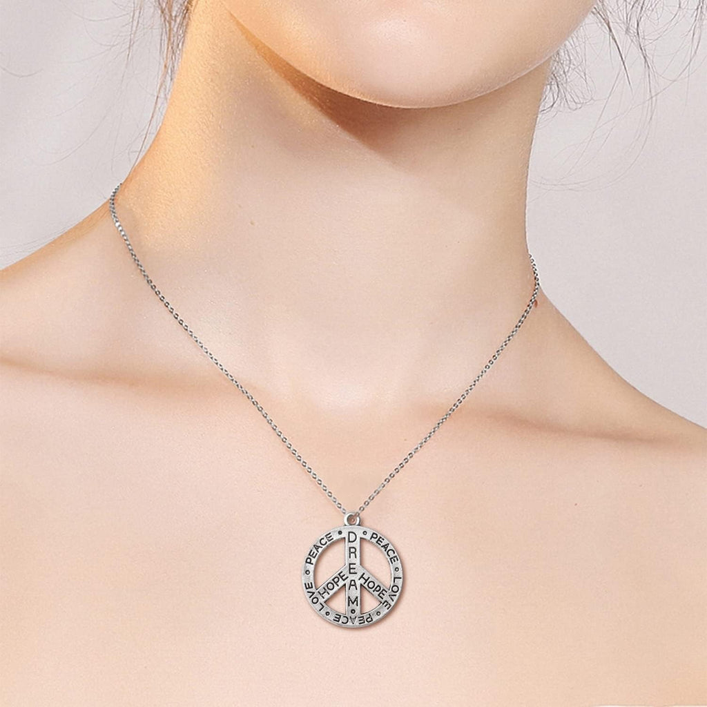 100g Antique Silver Peace Symbol Charms Alloy Peace Sign Charm Jewelry Pendant Charms for Necklace Bracelet DIY Jewelry Making Crafts Supplies