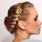 6pcs Double Retro Layer Twist Plait Hair Clips Flocking Texture Braided Hair Clips Woven Hairpin Barrettes with 3 Small Clips on Top for Women Girls Hair Styling, 3 Colors