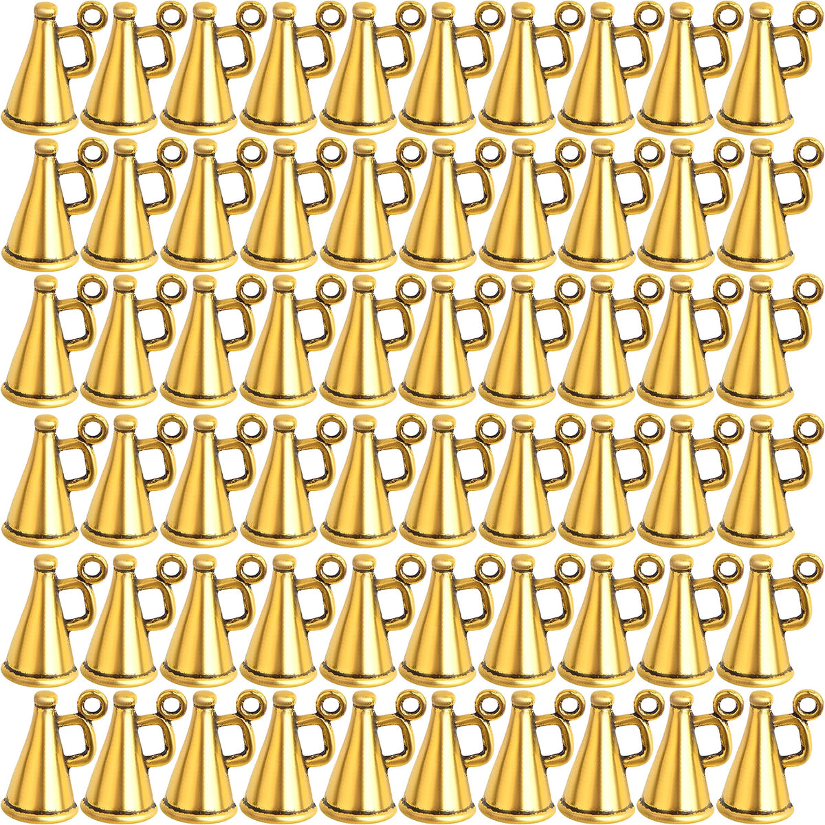60pcs Tibetan Alloy Megaphone Cheer Charms Vintage Loudspeaker Megaphone Cheerleading Dangle Pendants for DIY Necklace Bracelet Jewelry Making Crafting, 2 Colors