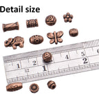 100 Gram(About 150-200pcs) Antique Copper Spacer Beads Charm Bead Spacers Jewelry Findings Accessories for Bracelet Necklace Jewelry Making(Dark Color)