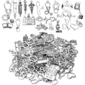 100g Crafts Supplies Antique Silver Medical Charms Alloy Hospital Charms Stethoscope Syringe Nurse Cap Hat Microscope Charm Pendants for Bracelet Necklace DIY Jewelry Making