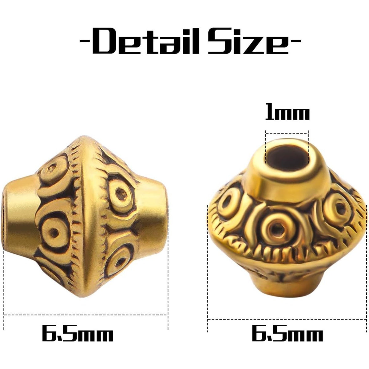 100pcs Bicone Spacer Beads Tibetan Alloy Beads Spacers Loose Beads Jewelry Spacer Charms for Jewelry Bracelet Necklace Making Supplies