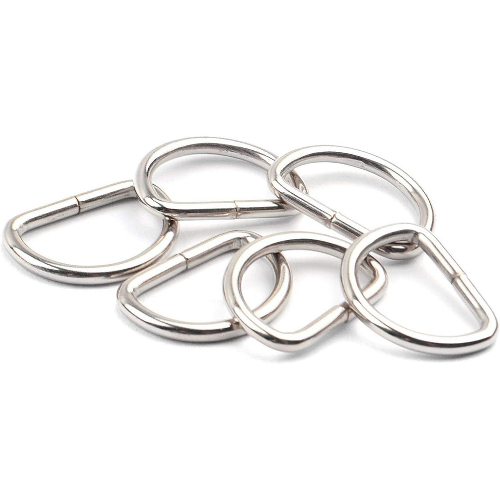 100pcs 3/5 inch Metal D Ring Buckles D-Ring Loop for Handbag Purse Clothes DIY Accessories